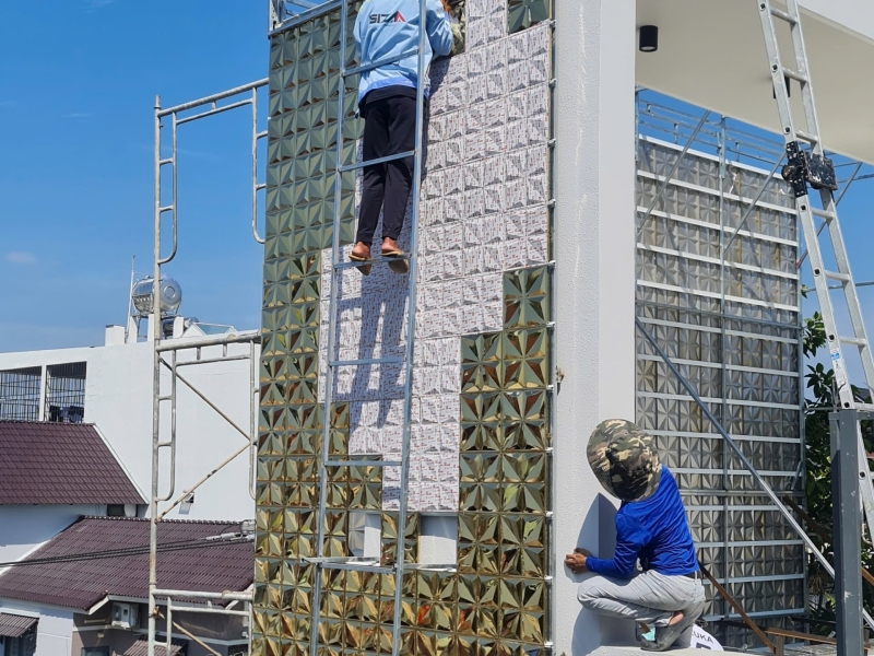 Mặt dựng TẤM 3D INOX - Tiệm vàng kim thảo